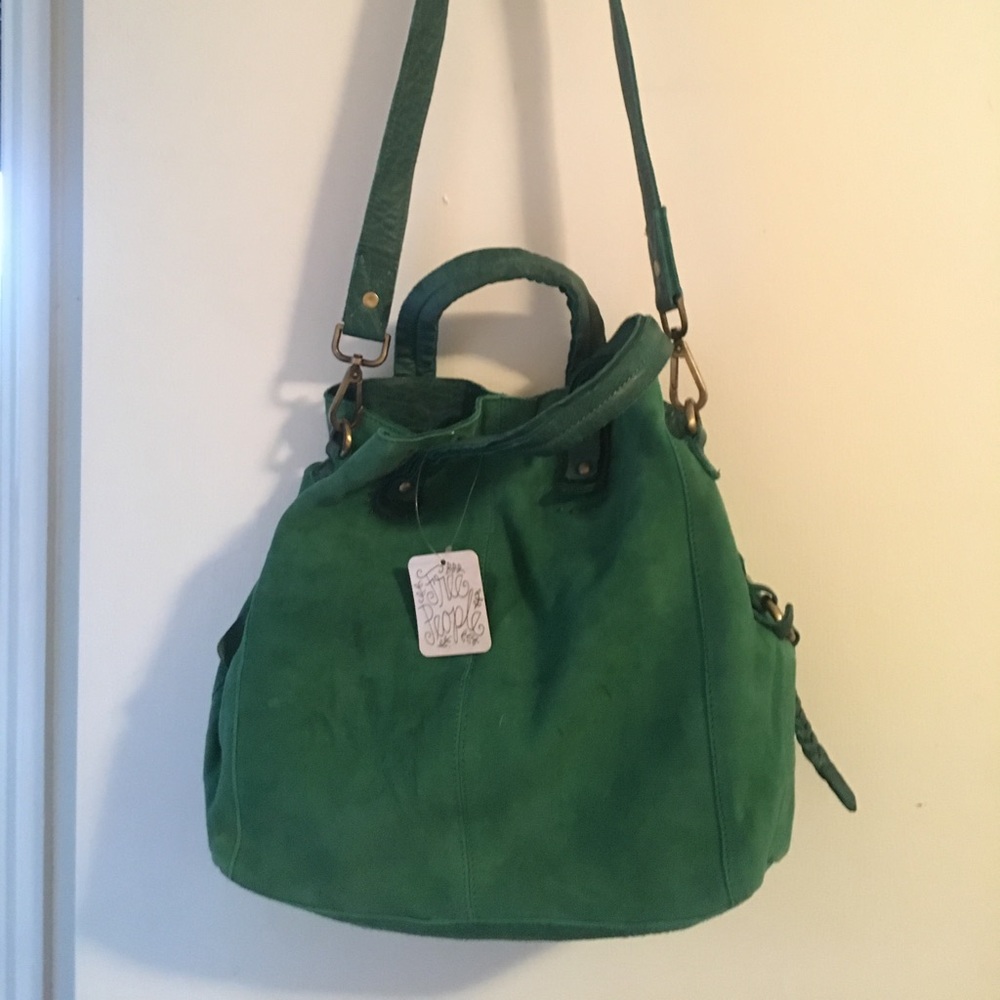 Free People “Emery Washed Tote” Emerald Handbag